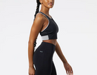Women's New Balance Q Speed Crop Bra. Black. Lateral view.