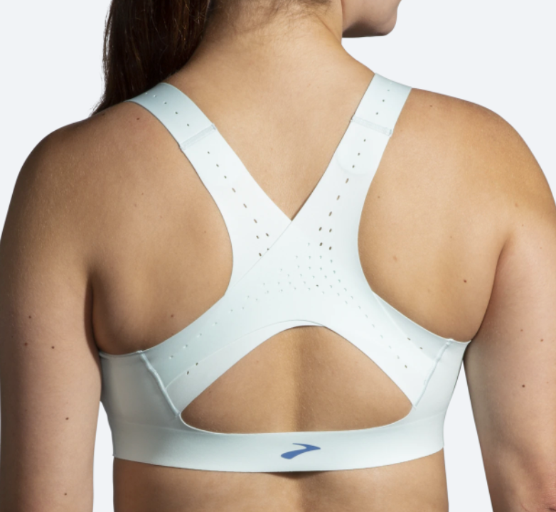 Women's Brooks Dare Zip Run 2.0. Light Blue. Rear view.