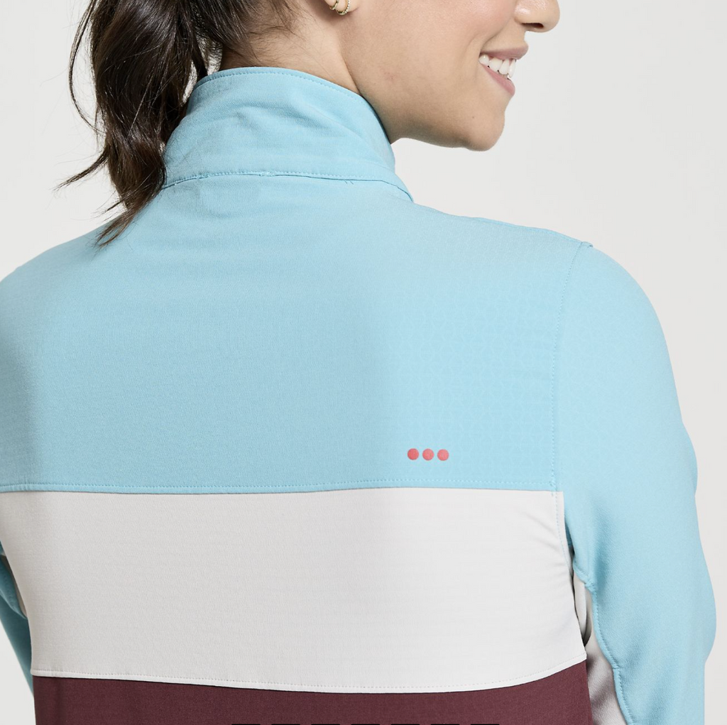 Women's Saucony Bluster Jacket. Rear view.