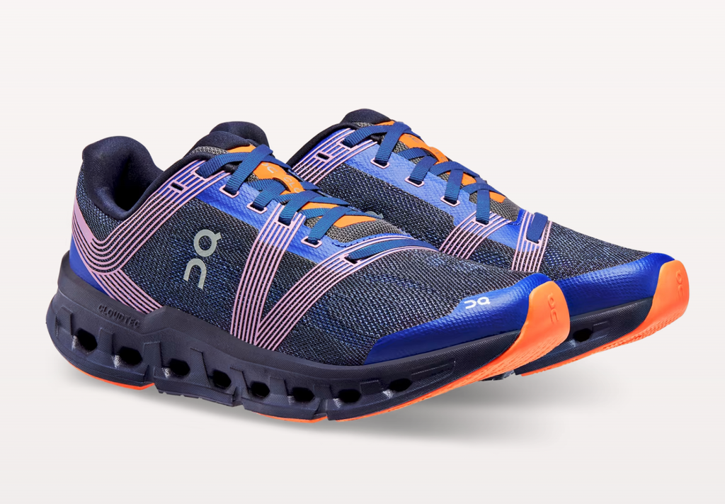 Women's On Cloudgo. Blue upper. Blue midsole. Lateral view.