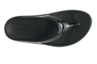 Oofos OOmega Oolala Sandal. Black. Top view.