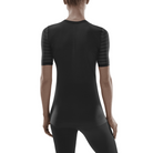 Women's CEP Short Sleeve Shirt. Black. Rear view.