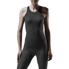 Women's CEP Ultralight Tank. Black. Front view.