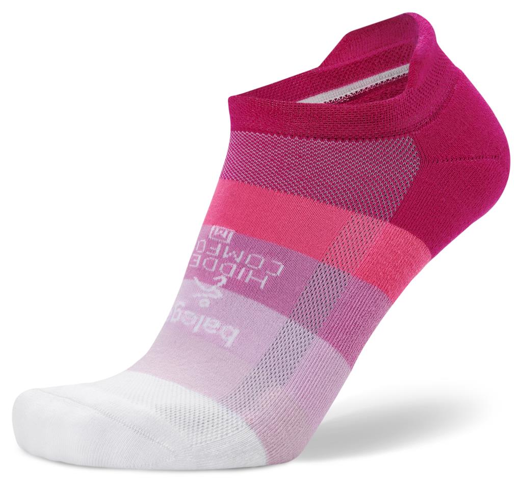 Unisex Balega Hidden Comfort. No Show. Red/Pink/Grey. Lateral view.