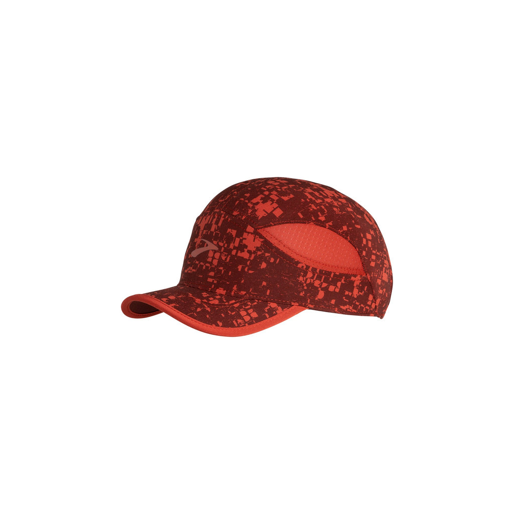 Unisex Brooks Chaser Hat. Red. Lateral view.
