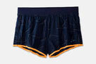 Men's Brooks Sherpa 3" Split Shorts. Navy. Front view.