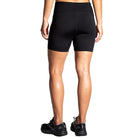 Women's Brooks Moment 5" Short Tights. Black. Rear view.