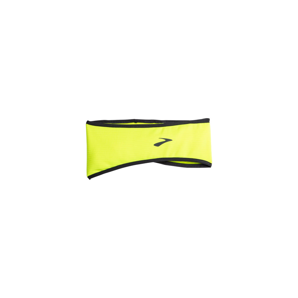 Unisex Brooks Notch Thermal Headband. Yellow. Front view.