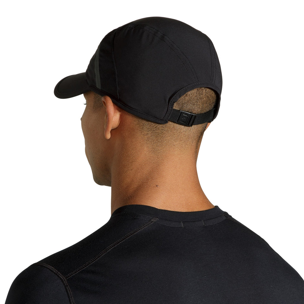 Unisex Brooks Base Hat. Black. Rear/Lateral view.