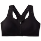 Women's Brooks Dare Zip Run 2.0. Black. Front view.