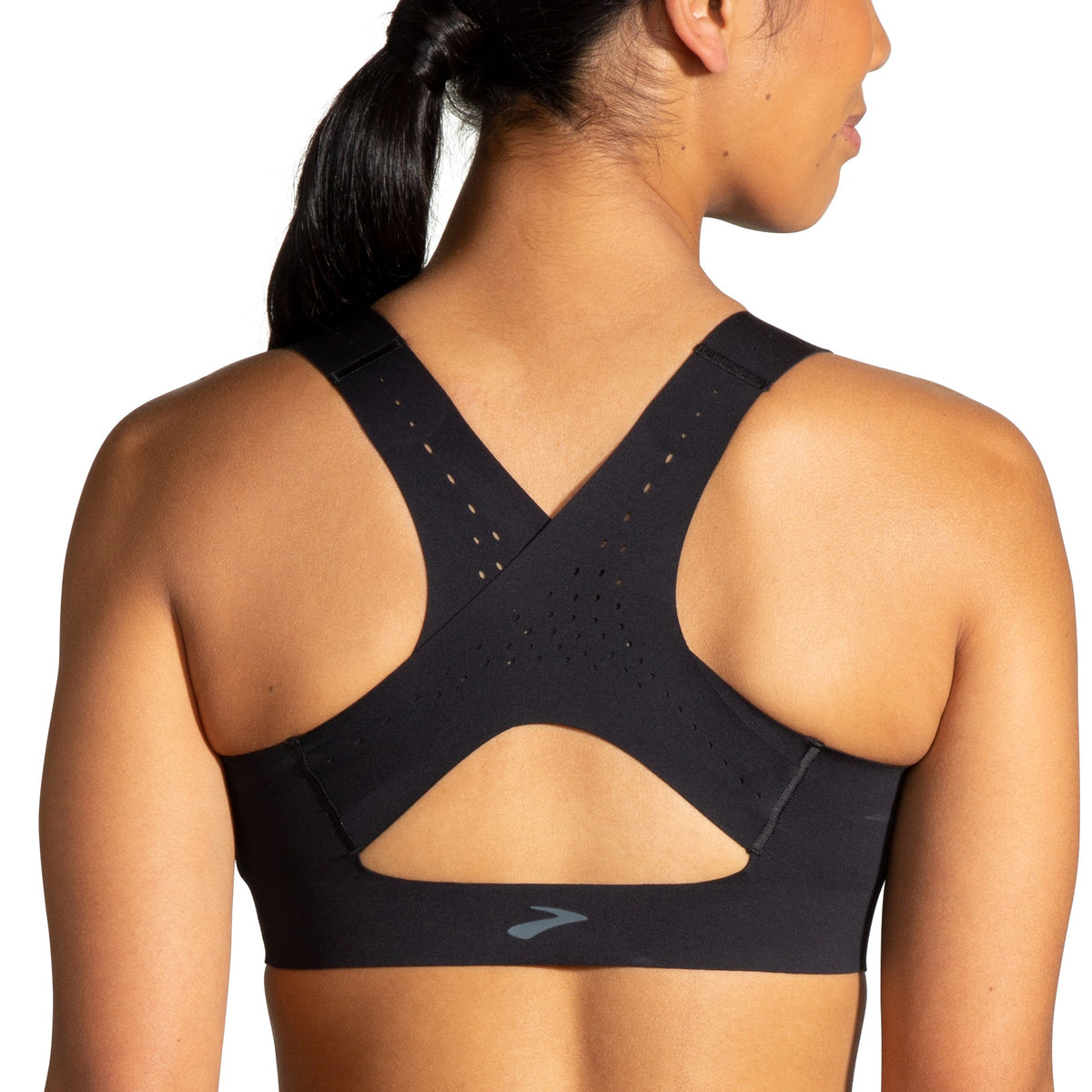 Women's Brooks Dare Zip Run 2.0. Black. Rear view.