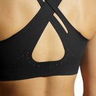 Women's Brooks Dare Crossback Run Bra 2.0. Black. Rear view.