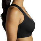 Women's Brooks Dare Crossback Run Bra 2.0. Black. Lateral view.