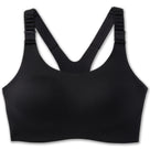 Women's Brooks Dare Racerback Run Bra 2.0. Black. Front view.
