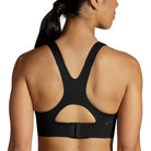 Women's Brooks Dare Racerback Run Bra 2.0. Black. Rear view.