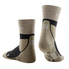 Men's CEP Hiking Merino Mid Cut Compression Socks. Tan. Rear/Lateral view.