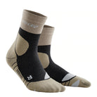 Men's CEP Hiking Merino Mid Cut Compression Socks. Tan. Lateral view.