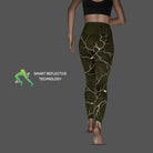 Women's CEP Reflective Tights. Green. Rear view.