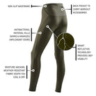 Women's CEP Reflective Tights. Green. Tech.