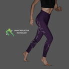 Women's CEP Reflective Tights. Purple. Lateral view.