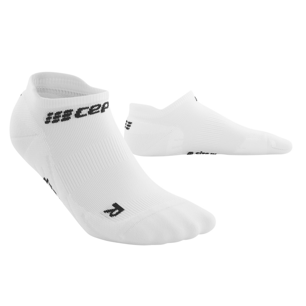 Men's CEP The Run Sock 4.0 No Show. White.