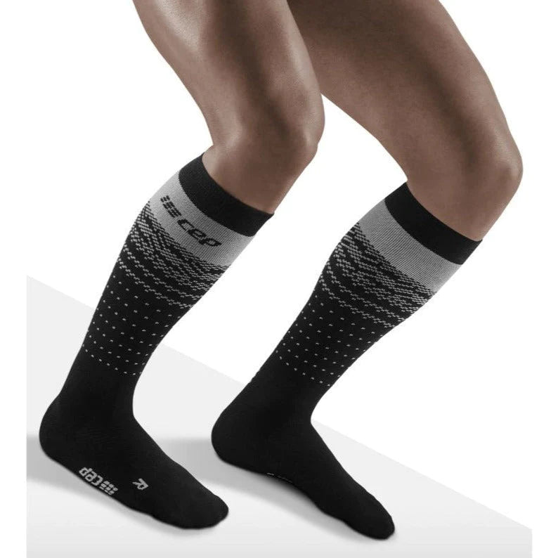 CEP Ski Thermo Merino Tall Compression Socks Men's Black Nordic