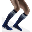 CEP Ski Thermo Merino Tall Compression Socks Women's Blue Nordic