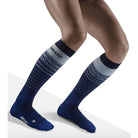 CEP Ski Thermo Merino Tall Compression Socks Women's Blue Nordic