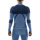 Men's CEP Ski Touring Base Shirt. Blue. Rear view.