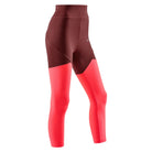 Women's CEP Ultralight 7/8 Tights. Red/Pink. Front/Lateral view.