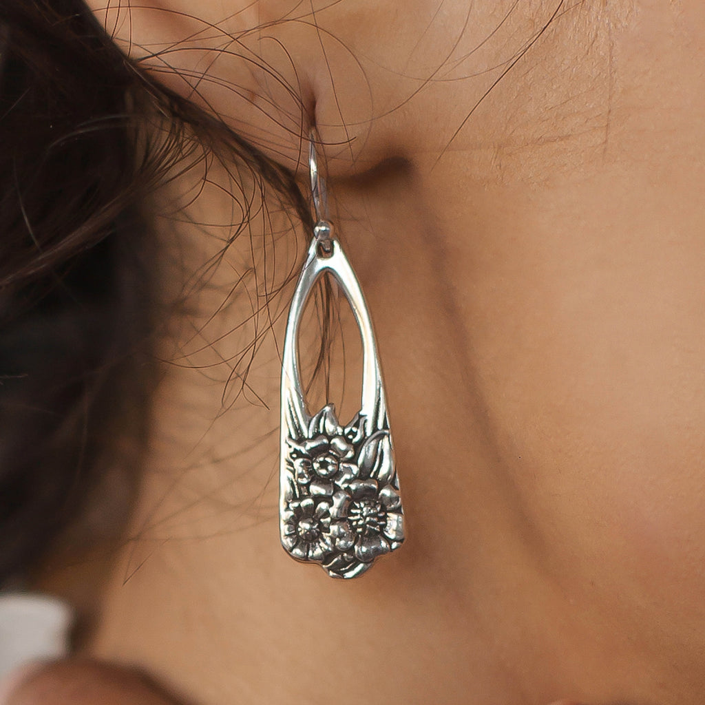Silver Spoon Jewelry | Flower Earrings | Silver