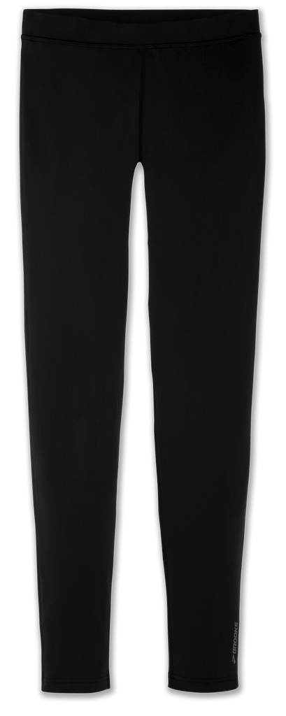 Women's Brooks Go To Tights. Black. Front view.
