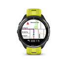 Garmin Forerunner 965. Yellow and Black. Front view.