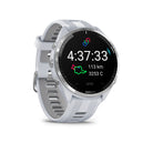 Garmin Forerunner 965. White. Front/Lateral view.