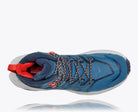 Women's Hoka Anacapa Mid GTX. Blue upper. Grey midsole. Top view.