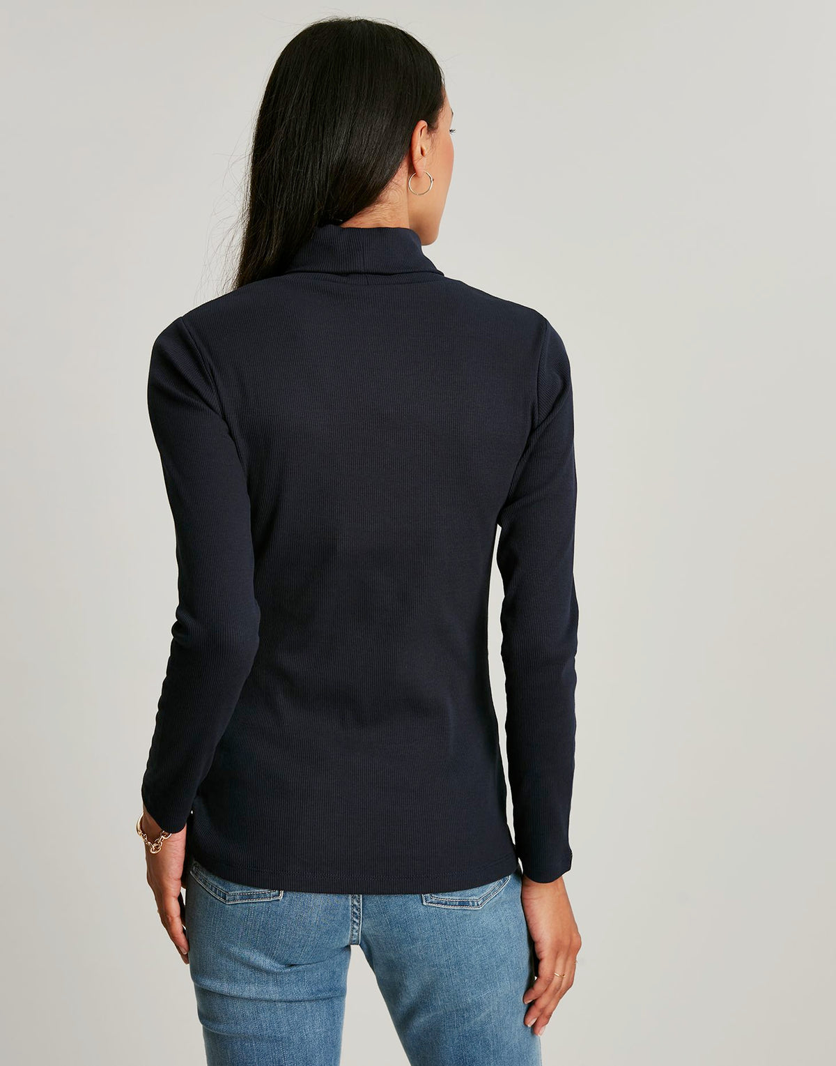 Joules Clarissa Roll Neck Jersey Top - French Navy - Women's - View 4