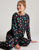 Joules Dreamley Long Sleeve Jersey Pajama Set - Christmas Icons - Women's - View 1