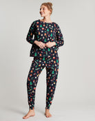 Joules Dreamley Long Sleeve Jersey Pajama Set - Christmas Icons - Women's - View 2