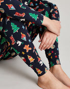 Joules Dreamley Long Sleeve Jersey Pajama Set - Christmas Icons - Women's - View 5