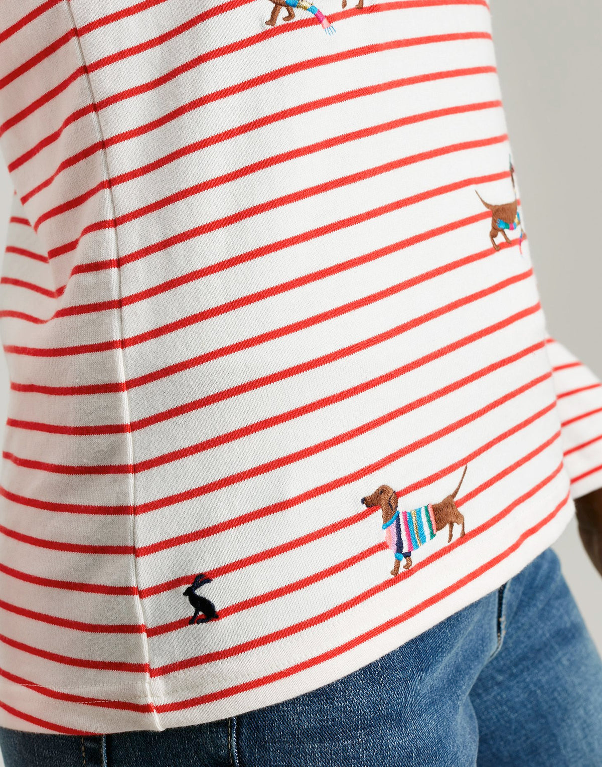 Joules Harbour Luxe Long Sleeve Jersey Top - Family Christmas - Women's - View 3