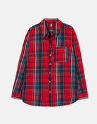 Joules Lorena Longline Brushed Woven Shirt - Red Check - Women's - View 7