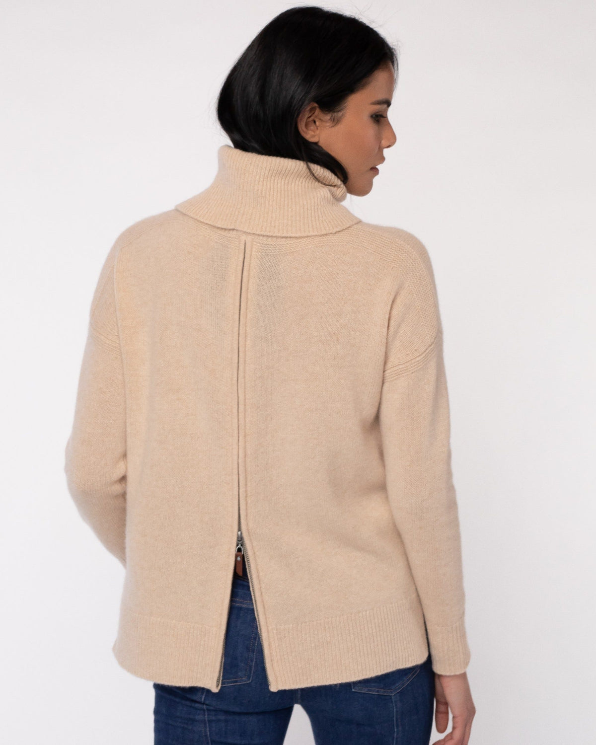 Alashan Claudia Nichole Luxe Zip Back Turtle Neck Sweater Women's