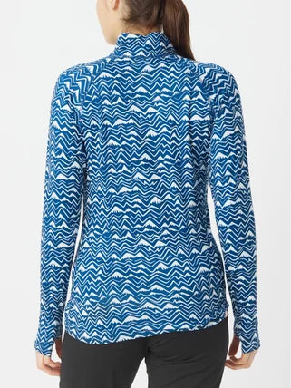 Women's rabbit EZ Zip 2.0. Blue/White pattern. Rear view.