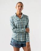 Women's rabbit High Country Flannel. Multicolored. Front view.