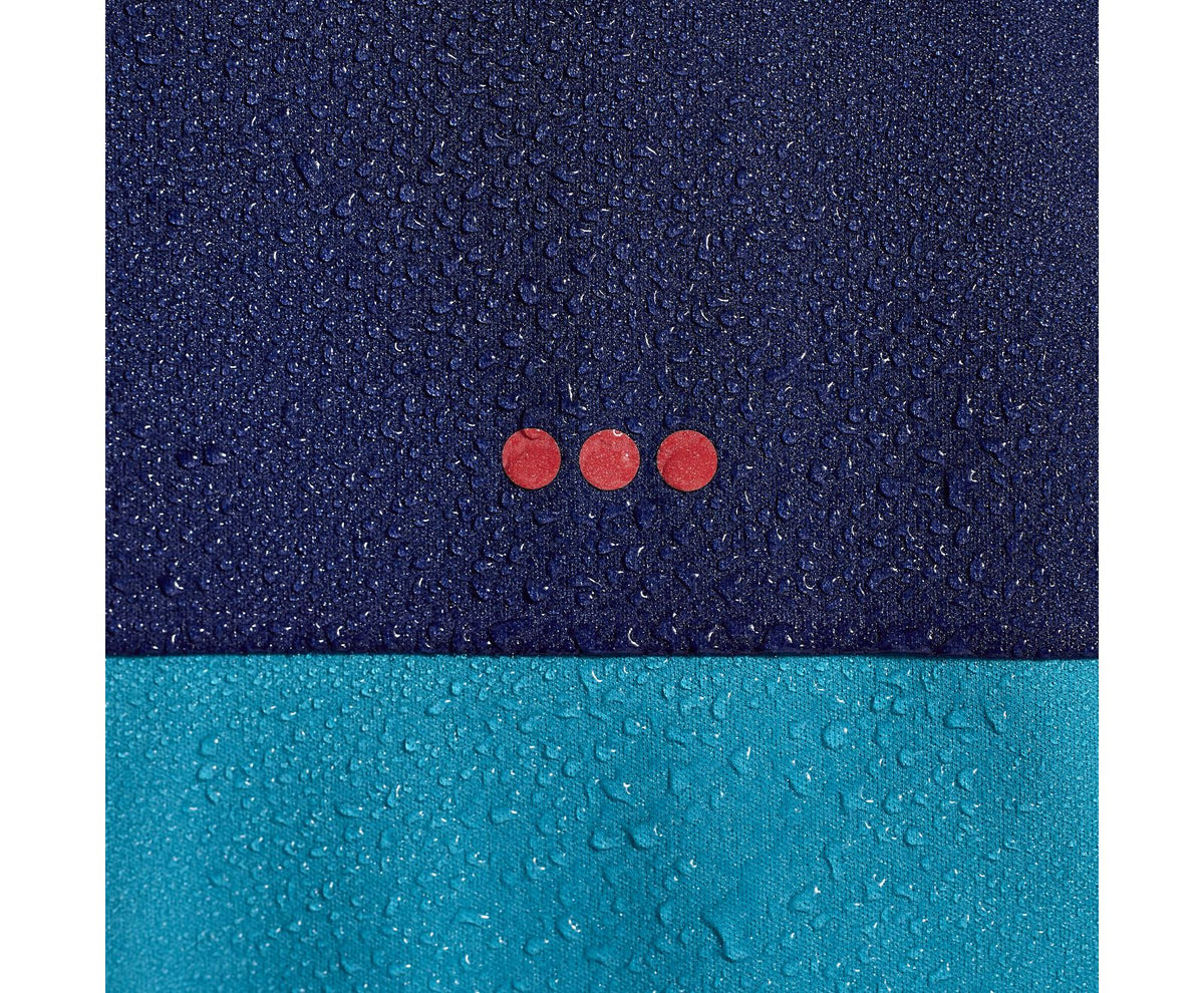 Women's Saucony Boulder Drizzle Jacket. Blue. Closeup.