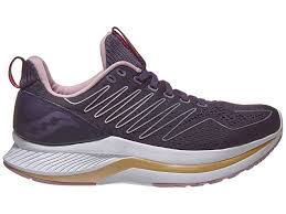 Women's Saucony Endorphin Shift. Grey upper. White midsole. Lateral view.