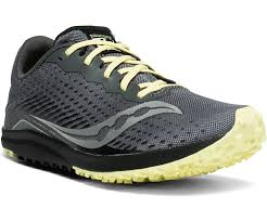 Women's Saucony Kilkenny XC 8. Black upper. Black midsole. Front/Lateral view.