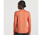 Women's Saucony Boulder Base Layer. Orange. Rear view.