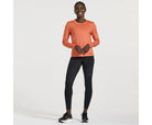 Women's Saucony Boulder Base Layer. Orange. Front view.