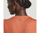 Women's Saucony Boulder Base Layer. Orange. Front view.
